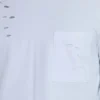 Camiseta de doble capa con estampado de panal desgastada