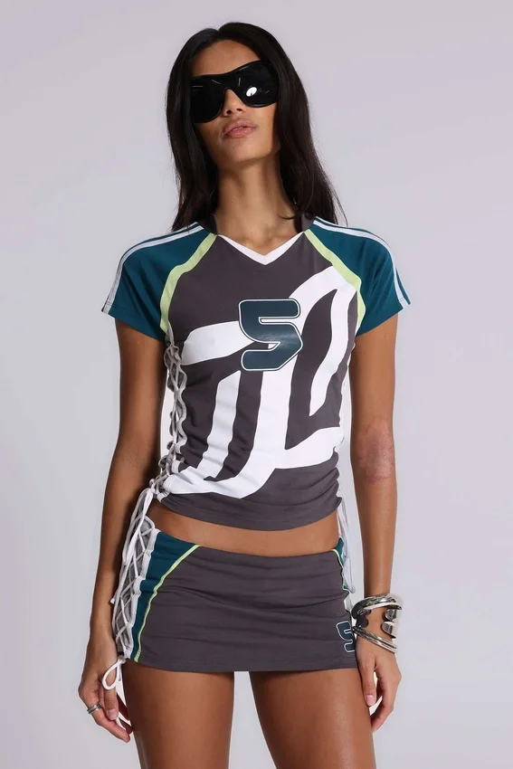 Camiseta de fútbol para bebé n.º 5 con cordones