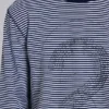 Camiseta de manga larga azul marino con 62 rayas