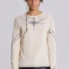 Camiseta de manga larga blanca «Ines Waffle»