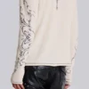 Camiseta de manga larga blanca «Ines Waffle»