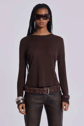 Camiseta de manga larga «Brown Mist»