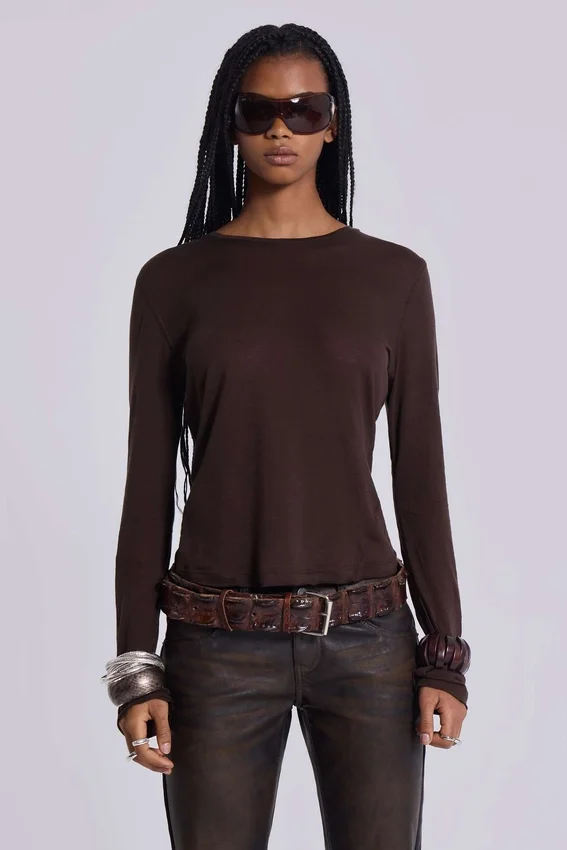 Camiseta de manga larga «Brown Mist»