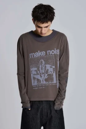 Camiseta de manga larga de doble capa de Noise