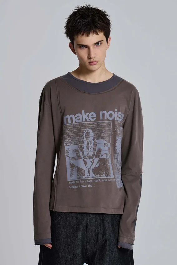 Camiseta de manga larga de doble capa de Noise