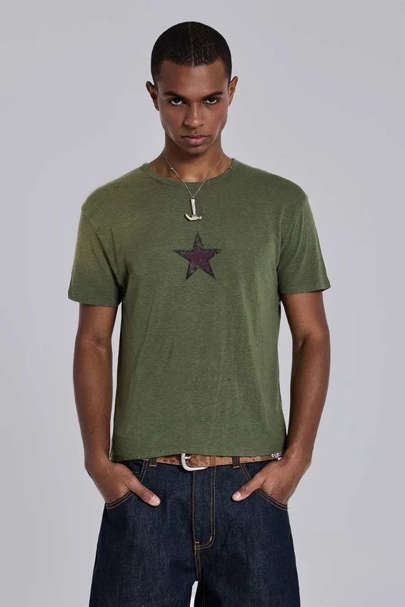 Camiseta «Green Star Sun Faded»