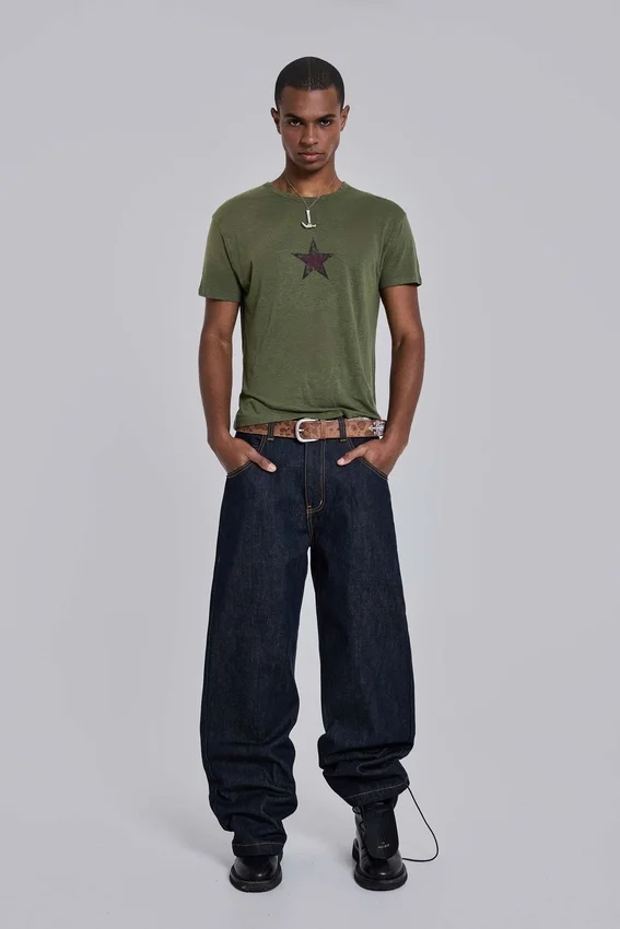 Camiseta «Green Star Sun Faded»