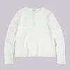 Camiseta Henley de tejido de gofre en color crudo
