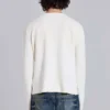 Camiseta Henley de tejido de gofre en color crudo