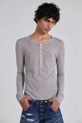 Camiseta Henley «Grey Marl Haze»