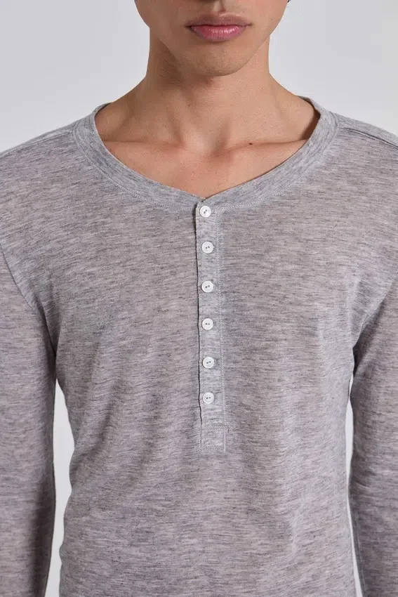 Camiseta Henley «Grey Marl Haze»
