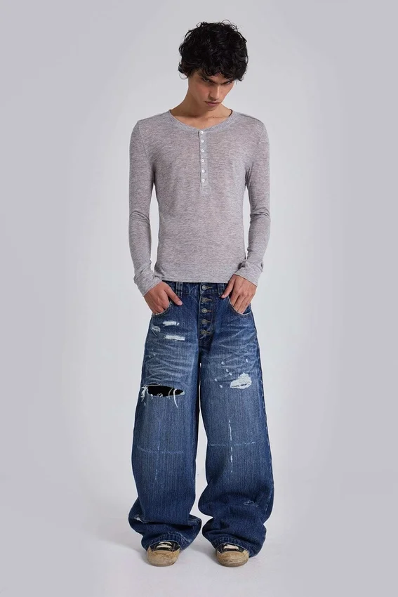 Camiseta Henley «Grey Marl Haze»