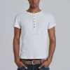 Camiseta Henley Haze en blanco roto