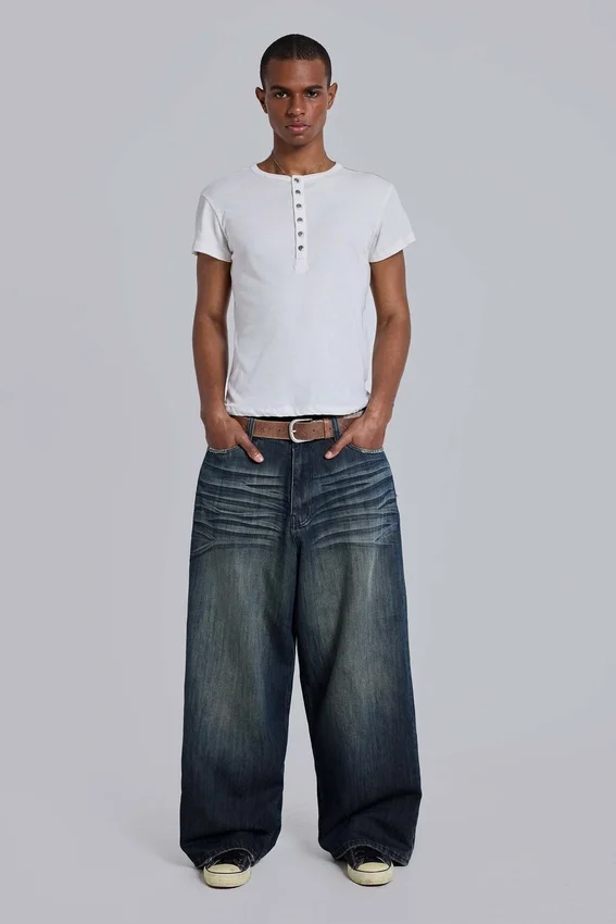 Camiseta Henley Haze en blanco roto