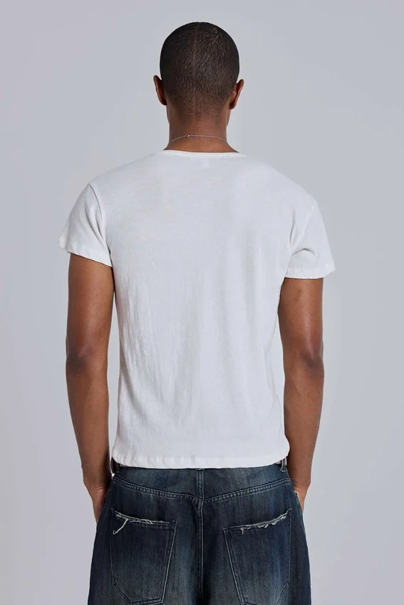 Camiseta Henley Haze en blanco roto