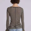 Camiseta Henley transparente a rayas
