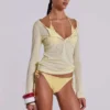 Camiseta Henley transparente en color Buttercup