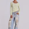 Camiseta Henley transparente en color Buttercup
