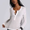 Camiseta Henley «White Haze»