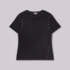 Camiseta negra «Mist» con tachuelas