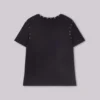 Camiseta negra «Mist» con tachuelas