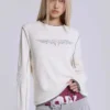 Camiseta Off White con aplique de tatuaje