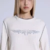Camiseta Off White con aplique de tatuaje