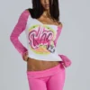 Camiseta raglán con estampado aerografiado de Wag
