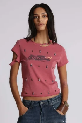 Camiseta «Rally» desgastada y decorada