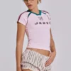 Camiseta rosa de fútbol para bebé n.º 13