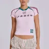 Camiseta rosa de fútbol para bebé n.º 13