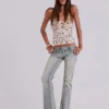Camiseta sin mangas con lentejuelas Addison en color arena