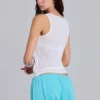 Camiseta sin mangas Henley transparente en blanco
