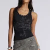 Camiseta sin mangas «Ramona» con efecto Burnout en negro