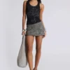 Camiseta sin mangas «Ramona» con efecto Burnout en negro