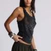 Camiseta sin mangas «Ramona» con efecto Burnout en negro