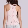 Camiseta sin mangas «Ramona» con efecto Burnout en rosa