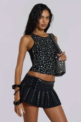 Camiseta sin mangas «tankini» con tachuelas de Silvra