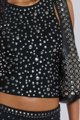 Camiseta sin mangas «tankini» con tachuelas de Silvra