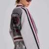 Chaqueta bomber de punto gris del Team 85