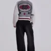 Chaqueta bomber de punto gris del Team 85