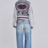 Chaqueta bomber de punto gris del Team 85