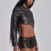 Chaqueta corta militar de cuero sintético «Alektra»