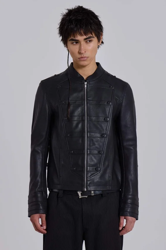 Chaqueta militar de cuero