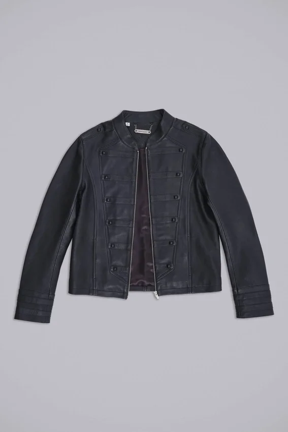 Chaqueta militar de cuero