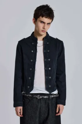 Chaqueta militar «Rebel» en negro lavado
