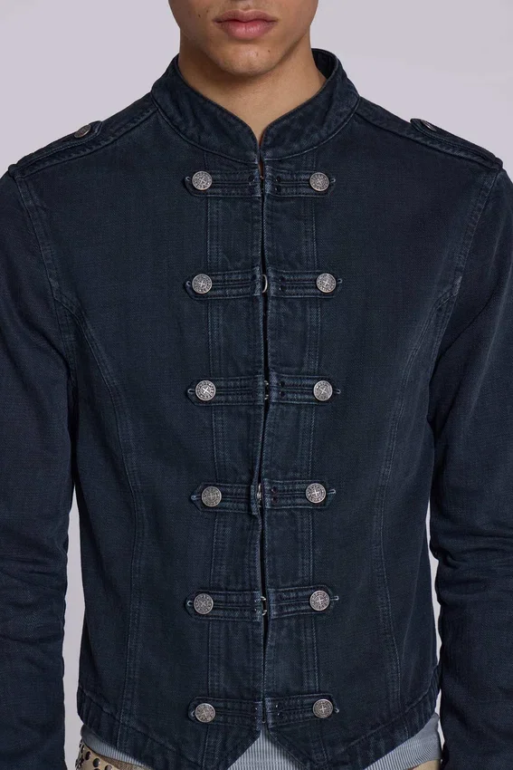 Chaqueta militar «Rebel» en negro lavado