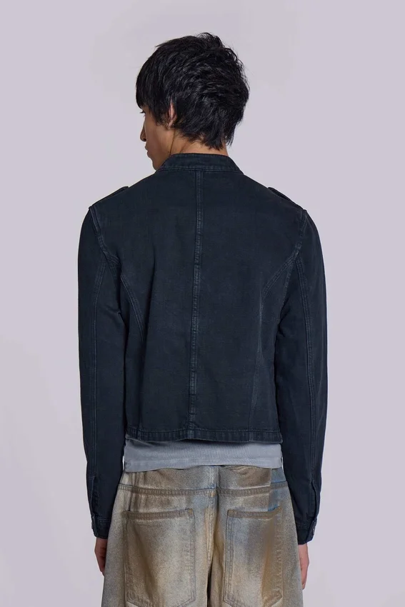 Chaqueta militar «Rebel» en negro lavado