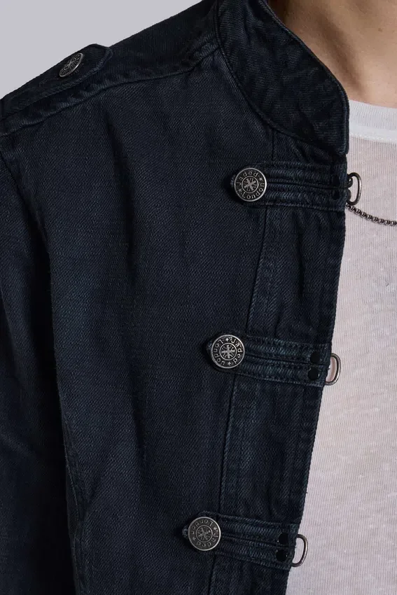 Chaqueta militar «Rebel» en negro lavado
