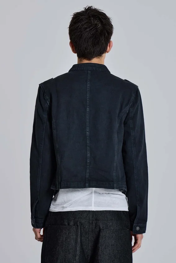 Chaqueta militar «Rebel» en negro lavado